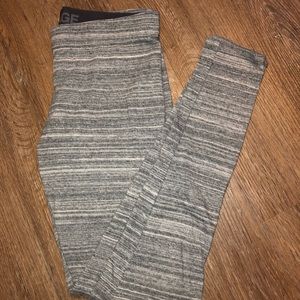 Grey/White Stripped Garage Leggings